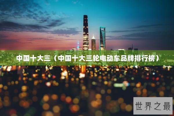 中国十大三（中国十大三轮电动车品牌排行榜）