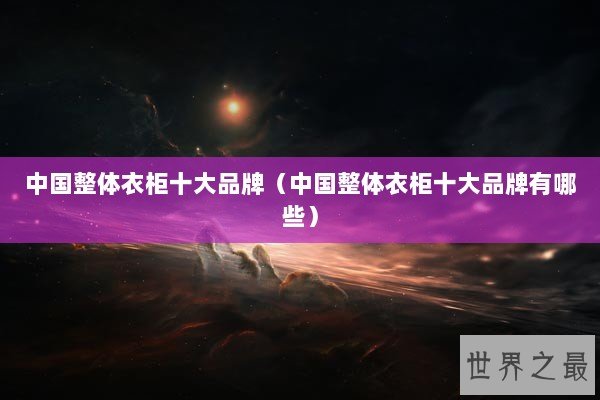 中国整体衣柜十大品牌（中国整体衣柜十大品牌有哪些）