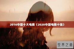 2016中国十大电商（2020中国电商十强）
