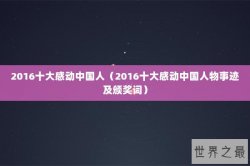 2016十大感动中国人（2016十大感动中国人物事迹及颁奖词）