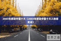 2003年感动中国十大（2003年感动中国十大人物颁奖词）