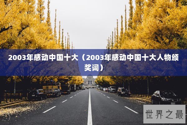 2003年感动中国十大（2003年感动中国十大人物颁奖词）