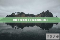 中国十大语言（十大语言排行榜）