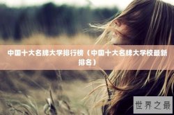中国十大名牌大学排行榜（中国十大名牌大学校最新排名）