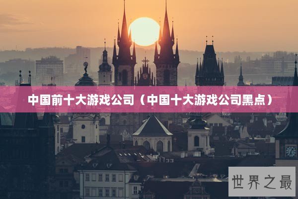 中国前十大游戏公司（中国十大游戏公司黑点）