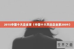 2015中国十大企业家（中国十大杰出企业家2009）