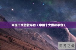 中国十大借款平台（中国十大借款平台）