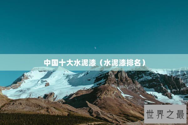 中国十大水泥漆（水泥漆排名）