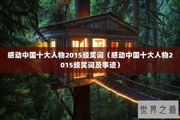 感动中国十大人物2015颁奖词（感动中国十大人物2015颁奖词及事迹）