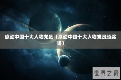 感动中国十大人物党员（感动中国十大人物党员颁奖词）
