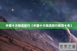 中国十大物流排行（中国十大物流排行榜前十名）