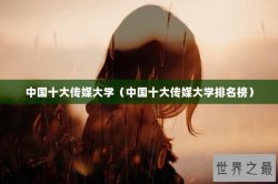 中国十大传媒大学（中国十大传媒大学排名榜）