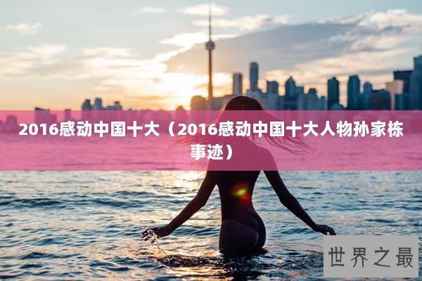 2016感动中国十大（2016感动中国十大人物孙家栋事迹）