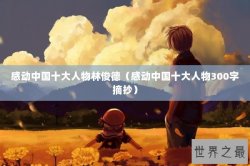 感动中国十大人物林俊德（感动中国十大人物300字摘抄）