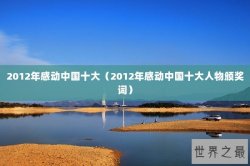 2012年感动中国十大（2012年感动中国十大人物颁奖词）