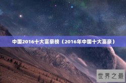 中国2016十大富豪榜（2016年中国十大富豪）