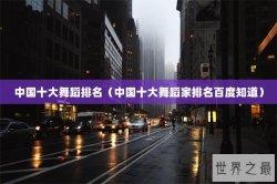 中国十大舞蹈排名（中国十大舞蹈家排名百度知道）