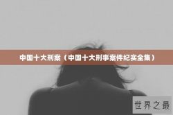 中国十大刑案（中国十大刑事案件纪实全集）
