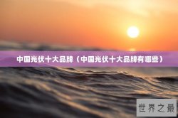 中国光伏十大品牌（中国光伏十大品牌有哪些）