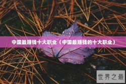 中国最赚钱十大职业（中国最赚钱的十大职业）