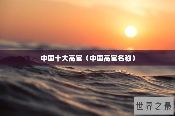 中国十大高官（中国高官名称）