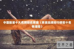 中国服装十大名牌排名男装（男装品牌排行榜前十名有哪些）