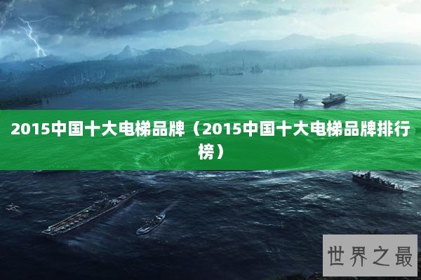 2015中国十大电梯品牌（2015中国十大电梯品牌排行榜）