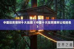 中国投资理财十大品牌（中国十大投资理财公司排名）