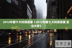 2012中国十大科技进展（2012中国十大科技进展 武汉大学）