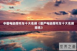 中国电动摩托车十大名牌（国产电动摩托车十大名牌排名）