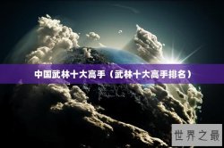中国武林十大高手（武林十大高手排名）