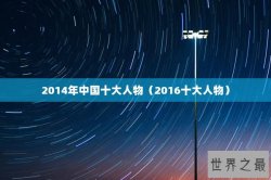 2014年中国十大人物（2016十大人物）