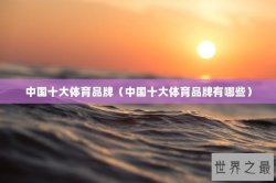 中国十大体育品牌（中国十大体育品牌有哪些）
