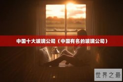 中国十大玻璃公司（中国有名的玻璃公司）