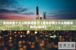 感动中国十大人物事迹简介（感动中国十大人物事迹简介200字）