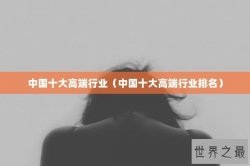 中国十大高端行业（中国十大高端行业排名）