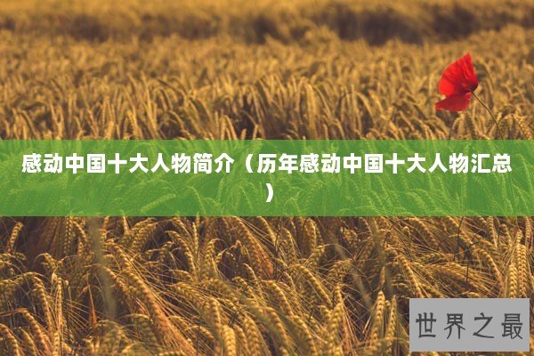 感动中国十大人物简介(历年感动中国十大人物汇总) 感动中国十大人物简介(历年感动中国十大人物汇总)