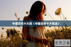 中国古代十大阵（中国古代十大阵法）