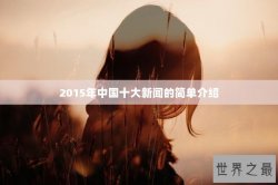 2015年中国十大新闻的简单介绍