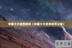 中国十大优秀软件（中国十大优秀软件公司）