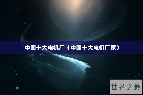 中国十大电机厂（中国十大电机厂家）
