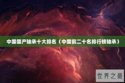 中国国产轴承十大排名（中国前二十名排行榜轴承）