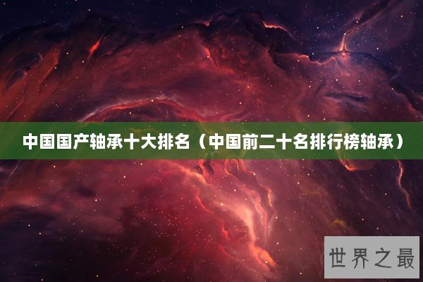 中国国产轴承十大排名（中国前二十名排行榜轴承）