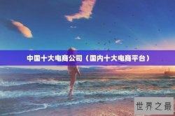 中国十大电商公司（国内十大电商平台）