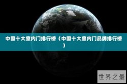 中国十大室内门排行榜（中国十大室内门品牌排行榜）