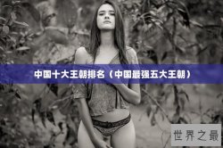中国十大王朝排名（中国最强五大王朝）
