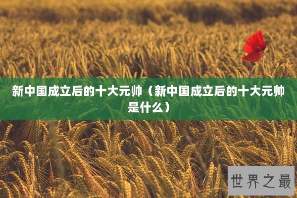 新中国成立后的十大元帅（新中国成立后的十大元帅是什么）