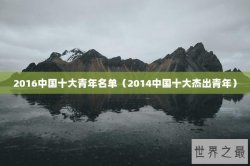 2016中国十大青年名单（2014中国十大杰出青年）