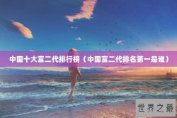中国十大富二代排行榜（中国富二代排名第一是谁）