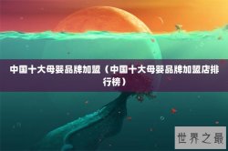 中国十大母婴品牌加盟（中国十大母婴品牌加盟店排行榜）